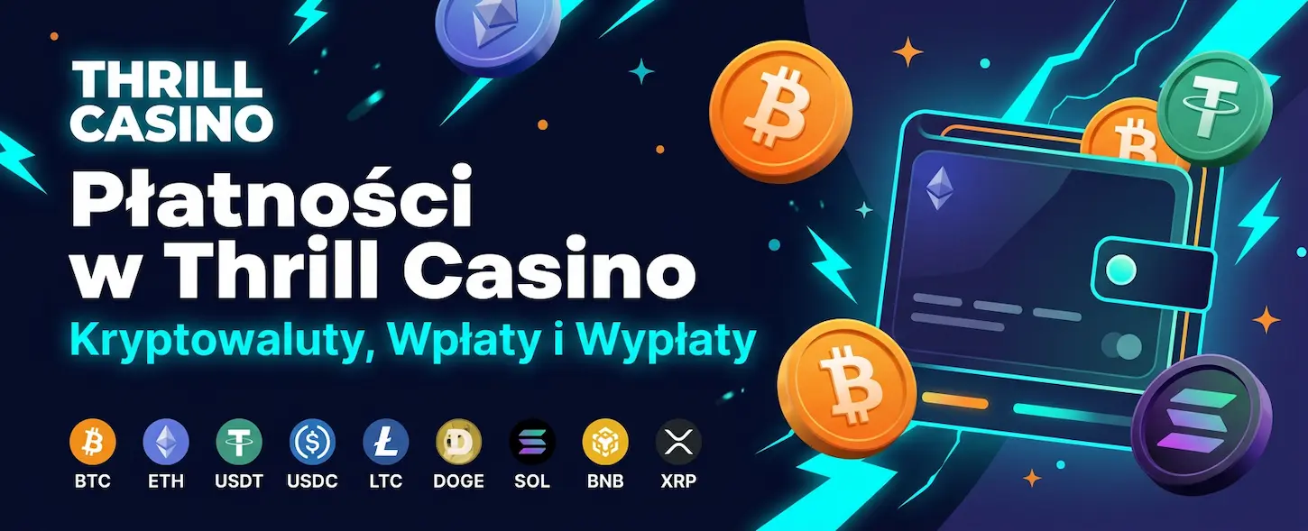 Metody płatności w Thrill Casino – kryptowaluty, wpłaty i wypłaty dostępne dla graczy w Polsce.